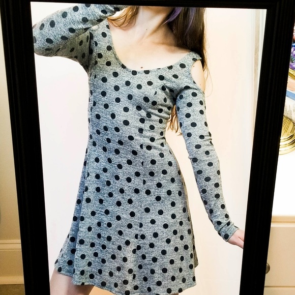 Urban Outfitters Gray & Black Polka Dot Dress! - Picture 6 of 7